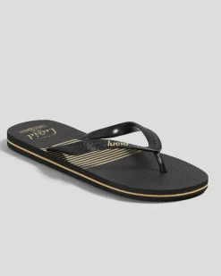 Lucid Stipple Thongs Black/tan New