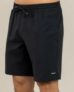 Volcom Stones Hybrid Elastic Waist Shorts Black New