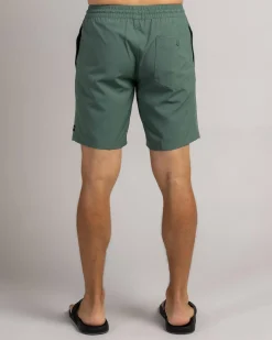 Volcom Stones Hybrid Elastic Waist Shorts Dark Forest Hot