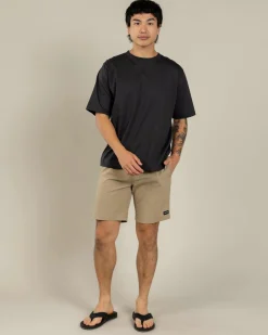 Volcom Stones Hybrid Elastic Waist Shorts Khaki Hot