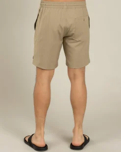 Volcom Stones Hybrid Elastic Waist Shorts Khaki Hot