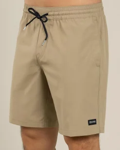 Volcom Stones Hybrid Elastic Waist Shorts Khaki Hot