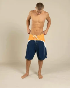 Rusty Straight Pipe Fixed Waist Board Shorts Navy Blue Online