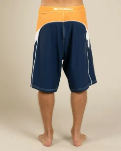 Rusty Straight Pipe Fixed Waist Board Shorts Navy Blue Online