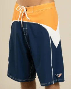 Rusty Straight Pipe Fixed Waist Board Shorts Navy Blue Online