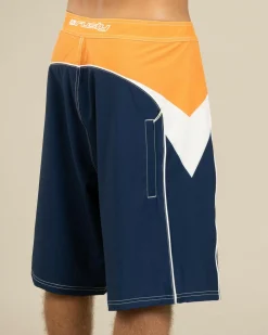 Rusty Straight Pipe Fixed Waist Board Shorts Navy Blue Online