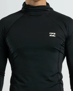 Billabong Strike Mission Hood Long Sleeve Rash Vest Black Best
