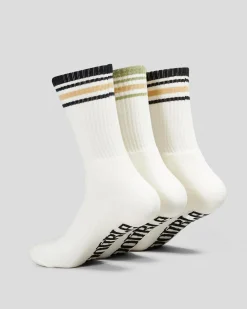 S-Double Stripe S-Dot Socks 3 Pack Navy/black/sage Hot