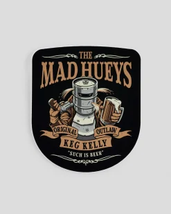 The Mad Hueys Such Is Beer Sticker Black New