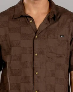 Billabong Sundays Jacquard Short Sleeve Shirt Chocolate Outlet