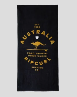 Rip Curl Sunstash Beach Towel Black/gold Clearance