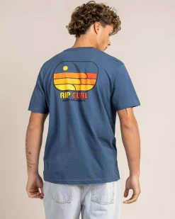 Rip Curl Surf Revival Lined Up T-Shirt Light Navy Online