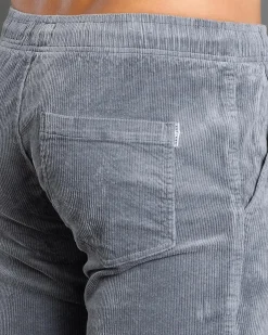 Skylark Texture Elastic Waist Shorts Slate Blue Discount