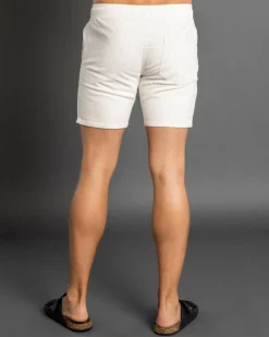 Skylark Texture Elastic Waist Shorts Optic White
