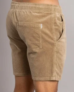 Skylark Texture Elastic Waist Shorts Tan
