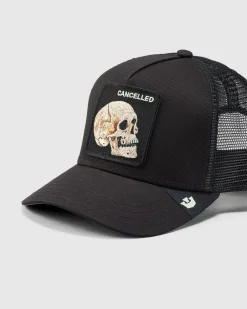 Goorin Bros The Cancelled Skull Trucker Cap Black