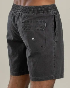Afends The Dopamine Board Shorts Black Acid Wash Hot