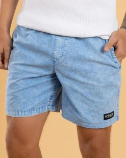 Afends The Dopamine Board Shorts Blue Acid Wash New