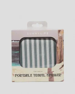 Get It Now The Vacay Portable Travel Speaker Olive Stripe Outlet