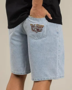 Happy Hour Thrift Denim Shorts Bleached Blue Best