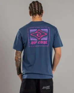 Rip Curl Throwback T-Shirt Light Navy Outlet