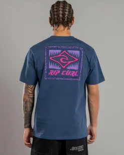 Rip Curl Throwback T-Shirt Light Navy Outlet