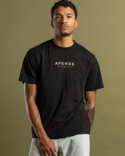 Afends Thrown Out T-Shirt Black/taupe New