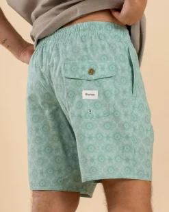 Rhythm Tile Beach Shorts Sea Foam New