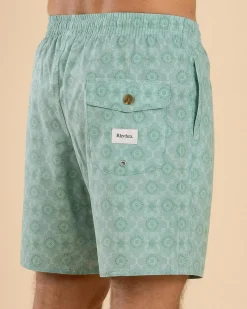 Rhythm Tile Beach Shorts Sea Foam New