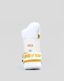 Globe Tilt Crew Socks 5 Pack White/assorted Outlet