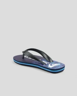 Quiksilver Toddlers' Moncata Art SPKD Thongs Black/blue/grey Best