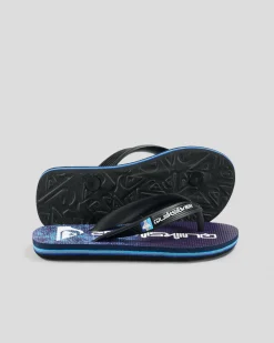 Quiksilver Toddlers' Moncata Art SPKD Thongs Black/blue/grey Best