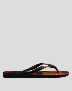 Havaianas Top Hype Thongs Black/orange Discount