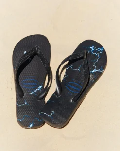Havaianas Top Lightning Thongs Black/blue Outlet
