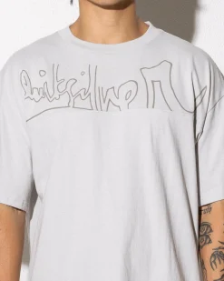 Quiksilver Top Line Knit T-Shirt Grey Violet New