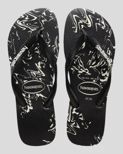 Havaianas Top Marble Thongs Black/black/white Discount