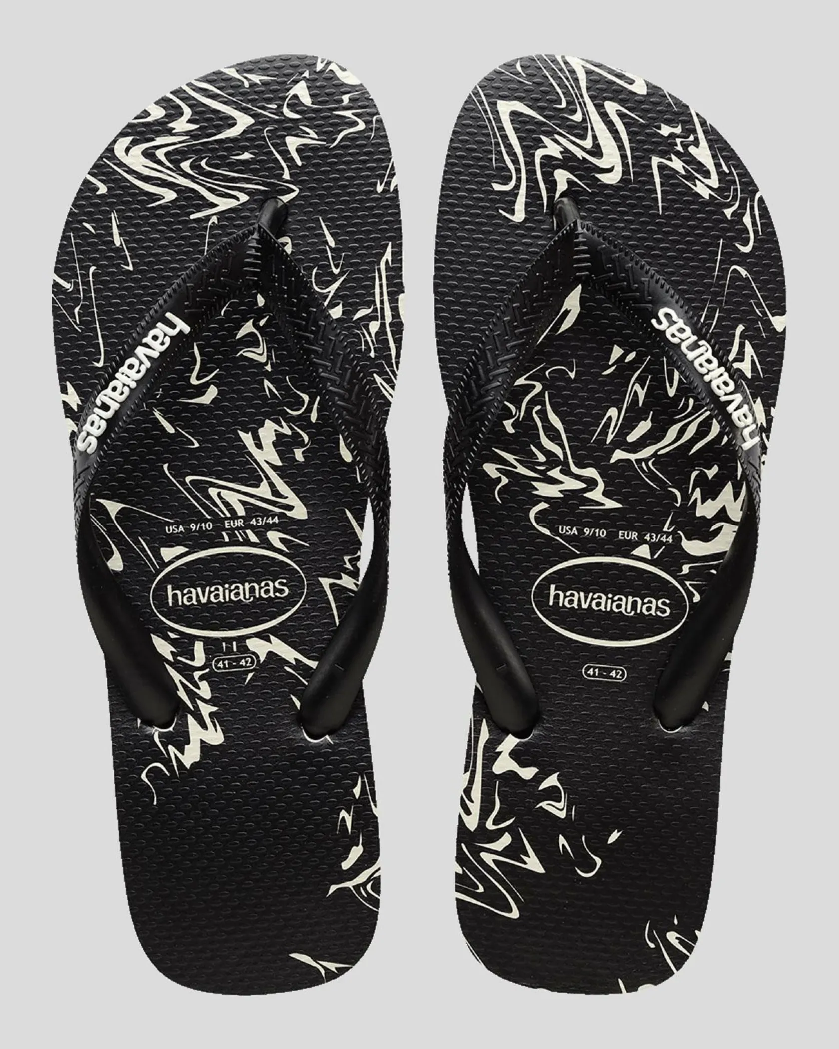 Havaianas Top Marble Thongs Black/black/white Discount