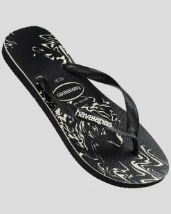 Havaianas Top Marble Thongs Black/black/white Discount