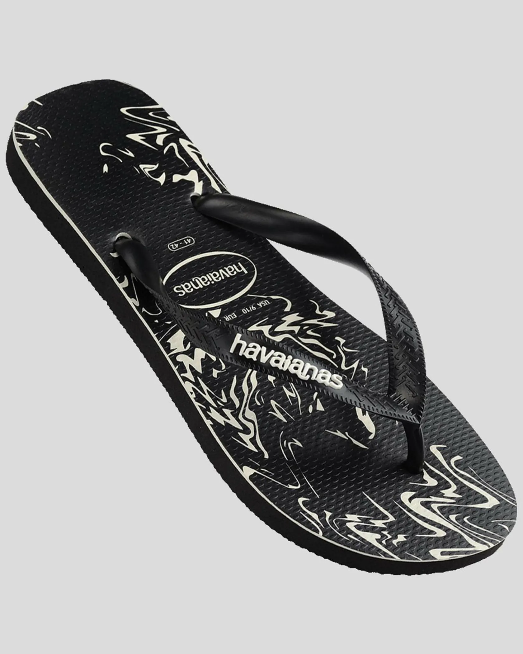 Havaianas Top Marble Thongs Black/black/white Discount