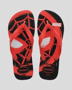 Havaianas Top Marvel Spiderman Thongs Black/ruby Red Hot