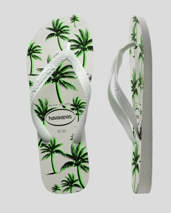 Havaianas Top Print Aloha Thongs White/green Discount