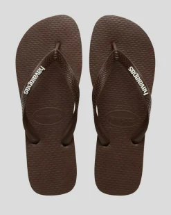 Havaianas Top Rubber Logo Thongs Brown New