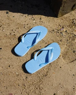 Havaianas Top Rubber Logo Thongs Light Blue/white New