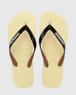 Havaianas Top Tred Thongs Beige/brown/white Clearance