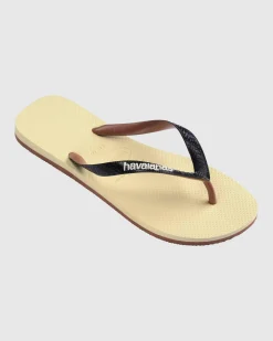 Havaianas Top Tred Thongs Beige/brown/white Clearance