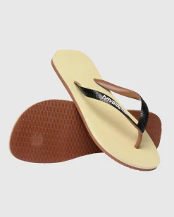 Havaianas Top Tred Thongs Beige/brown/white Clearance