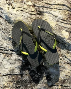 Havaianas Top Tred Thongs Black/green Sale