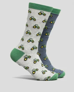 John Deere Tractor Row Fashion Socks Crew 2 Pack Multi Best