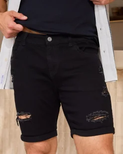 Lucid Trapper Denim Walk Shorts Black Clearance