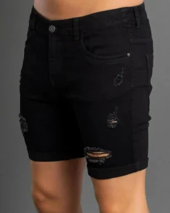 Lucid Trapper Denim Walk Shorts Black Clearance